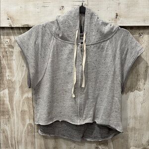 NWOT Victoria Secret Gray Hooded Sun Shine City zipper Top